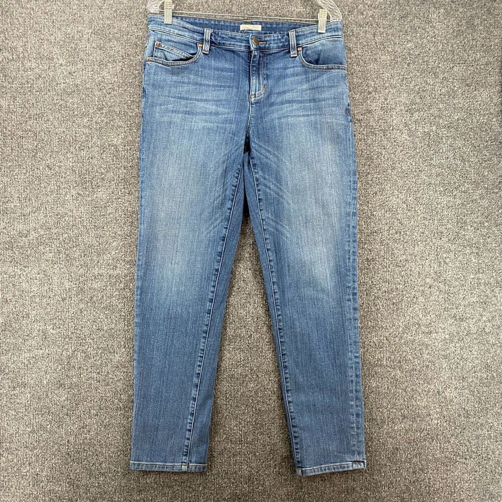 Eileen Fisher Jeans Womens 8 Blue Skinny‎ Mid Rise Stretch Denim Ladies Casual